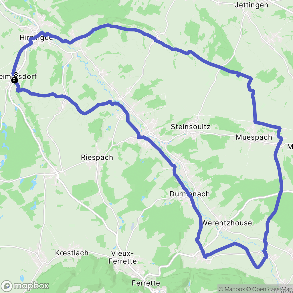 Heimersdorf : carte du parcours de randonnée - France