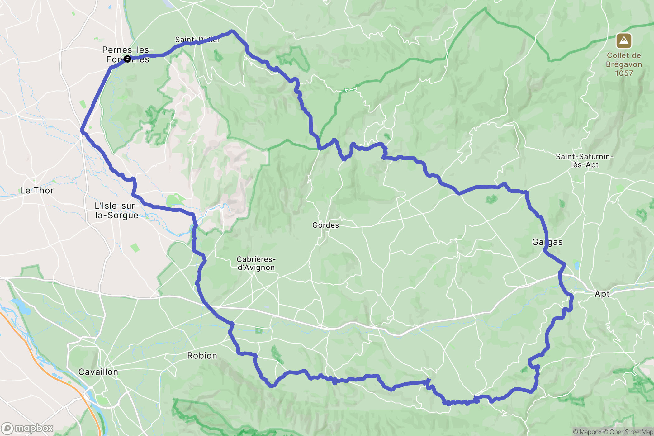 Pernes-les-Fontaines : carte du parcours de randonnée - France