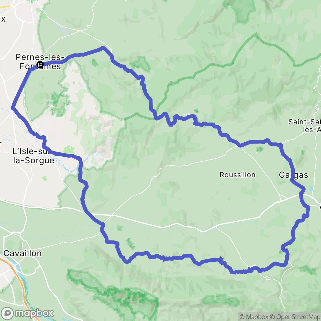 Pernes-les-Fontaines : carte du parcours de randonnée - France