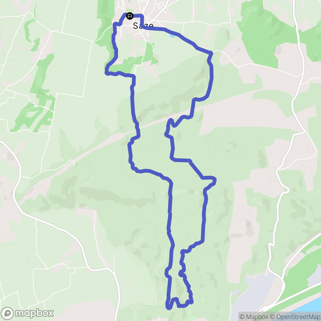 Saze : carte du parcours de randonnée - France