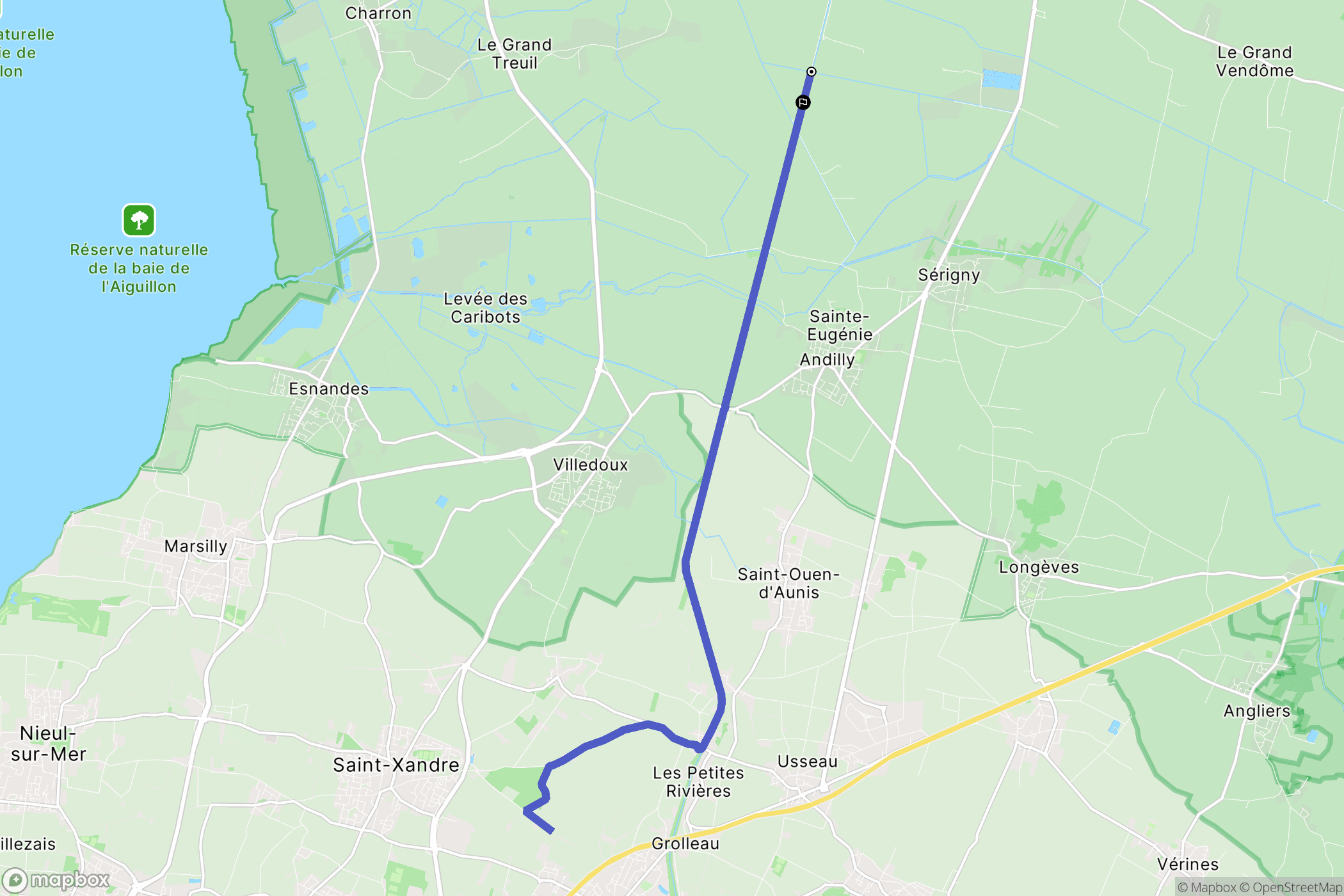 Charron : carte du parcours de randonnée - France