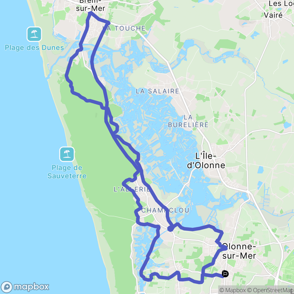 Les Sables-d'Olonne : carte du parcours de randonnée - France