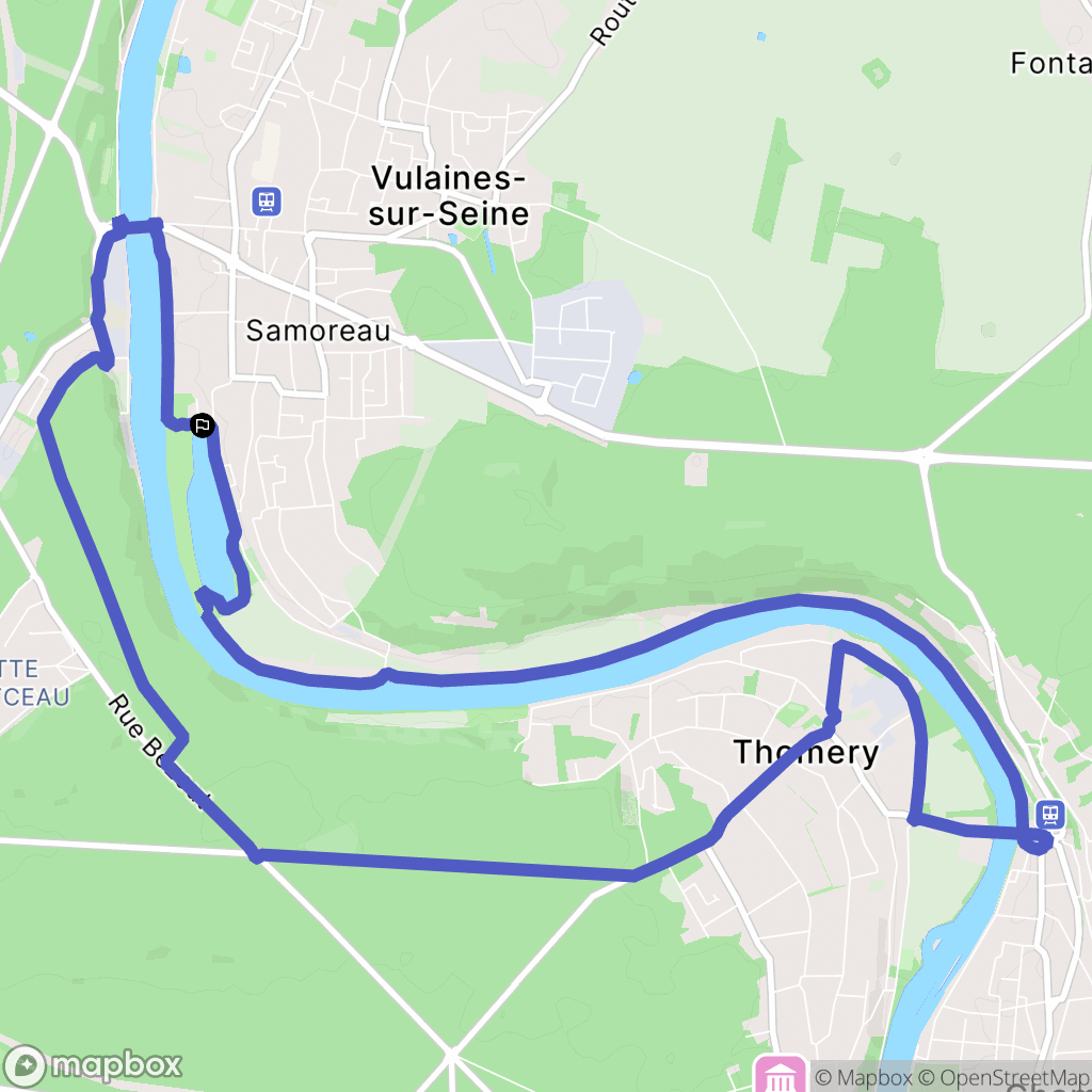 Samoreau : carte du parcours de randonnée - France