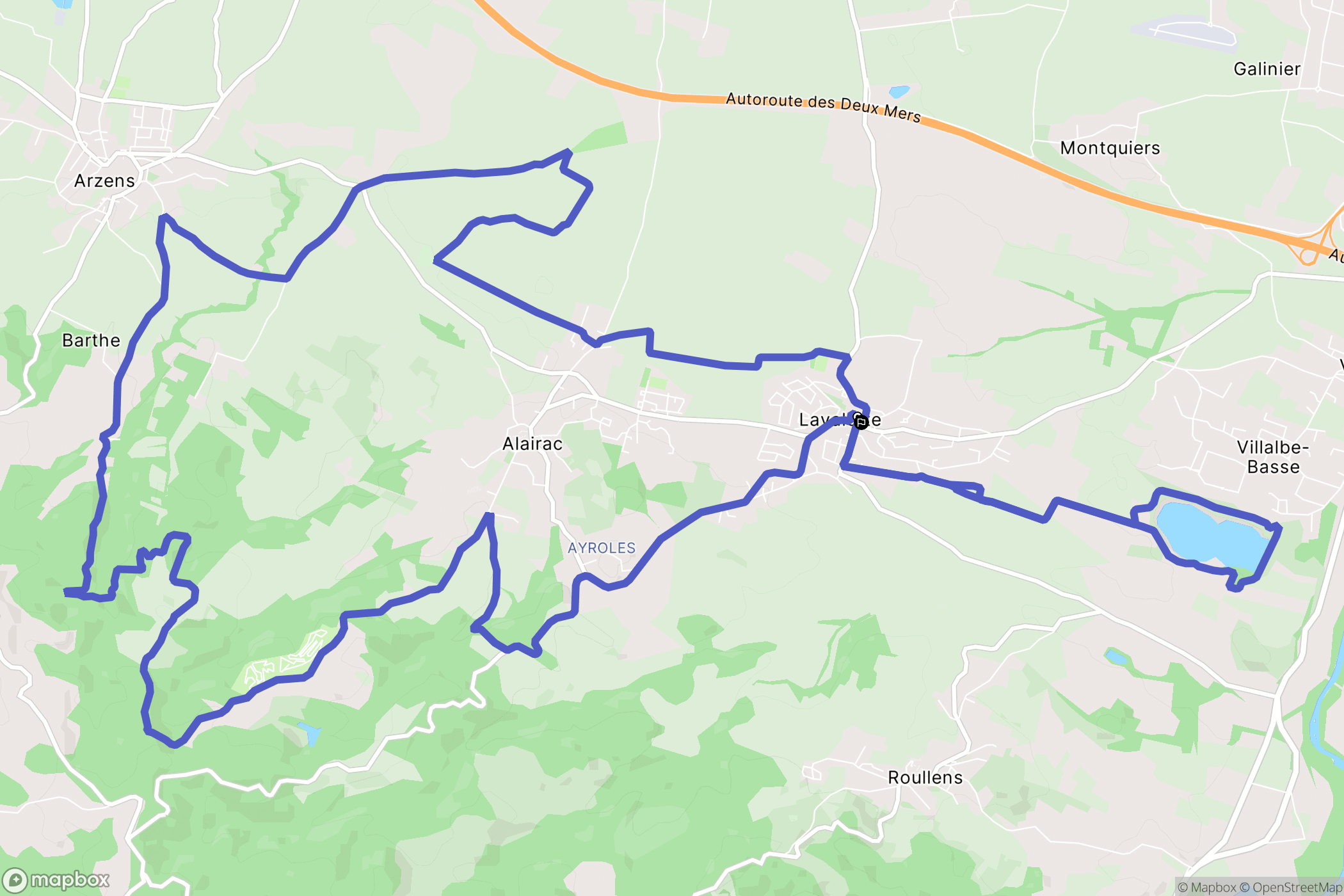 Lavalette : carte du parcours de randonnée - France