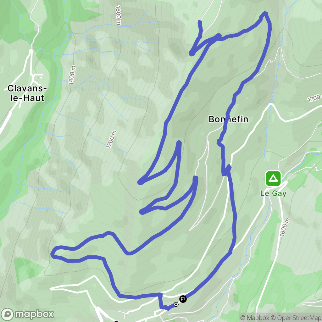 Besse : carte du parcours de randonnée - France