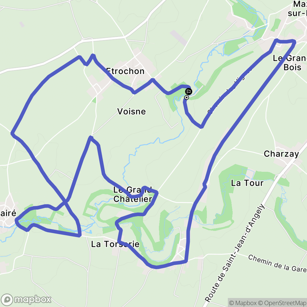 Melle : carte du parcours de randonnée - France
