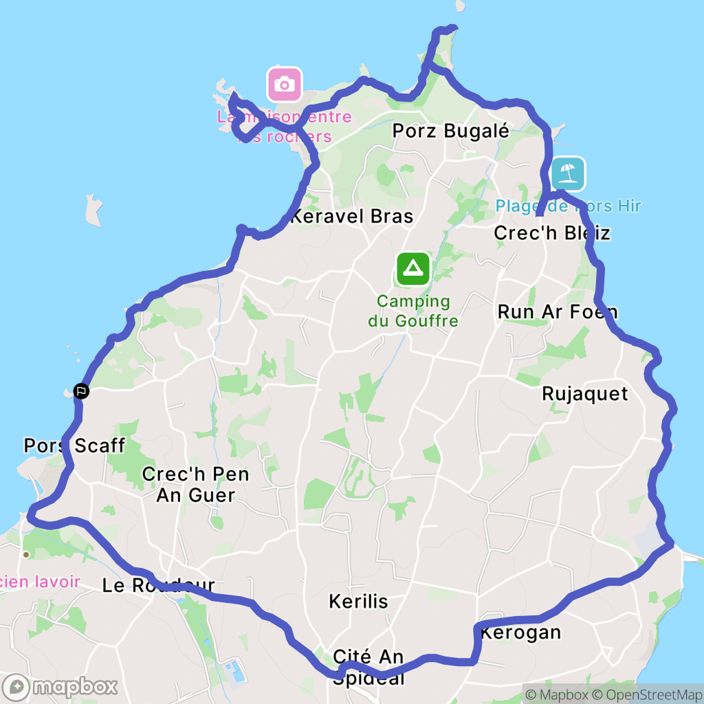 Plougrescant : carte du parcours de randonnée - France