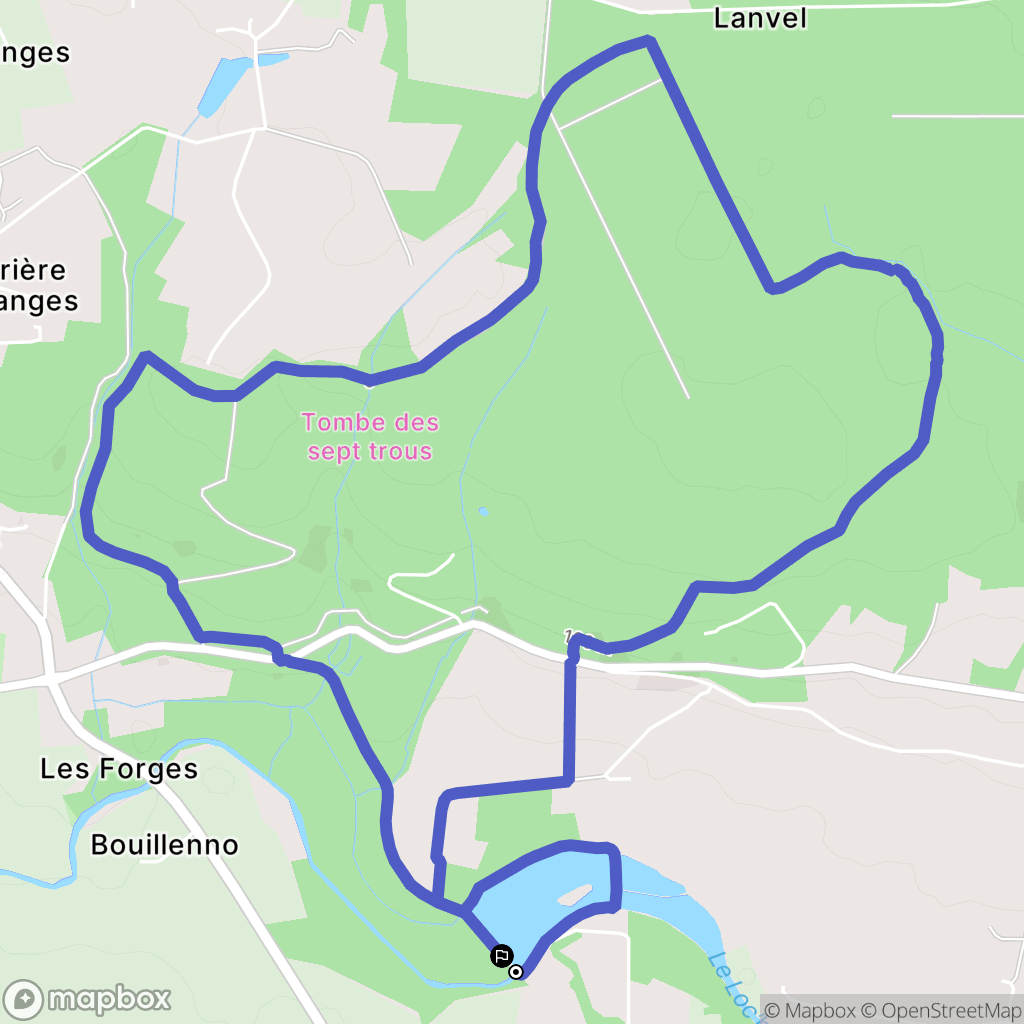 Brandivy : carte du parcours de randonnée - France