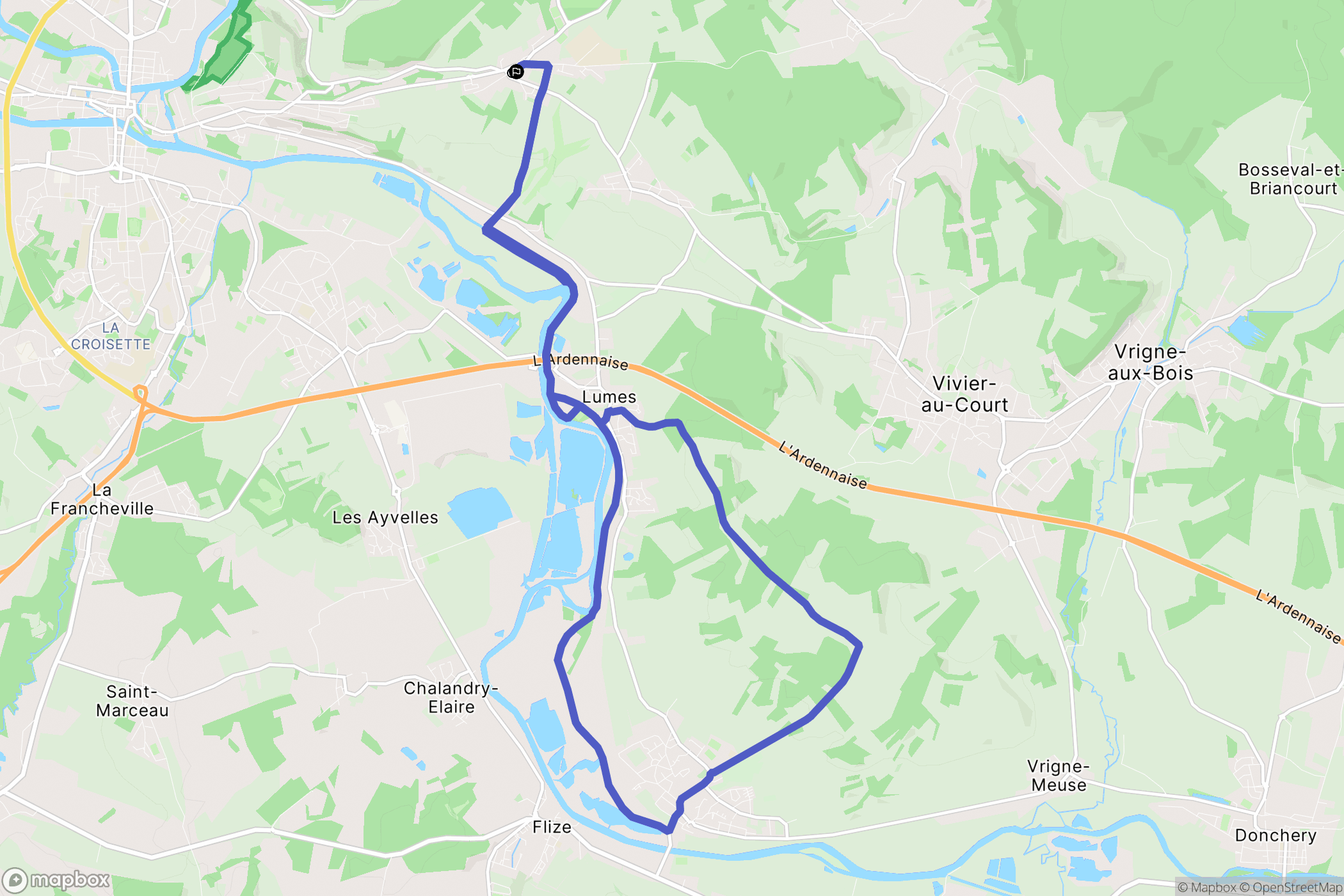Saint-Laurent : carte du parcours de randonnée - France