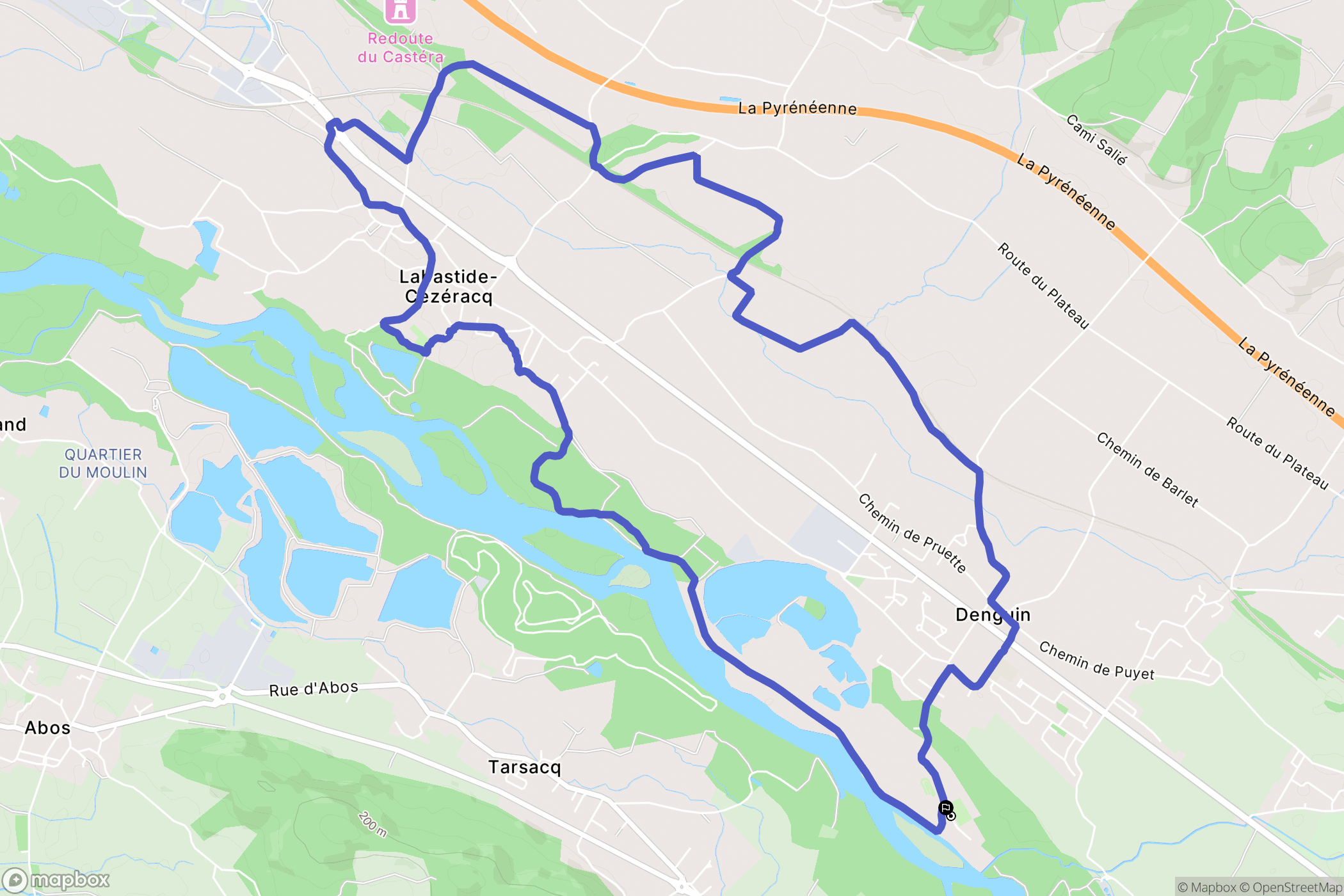 Denguin : carte du parcours de randonnée - France