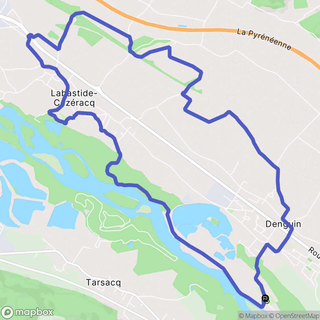 Denguin : carte du parcours de randonnée - France