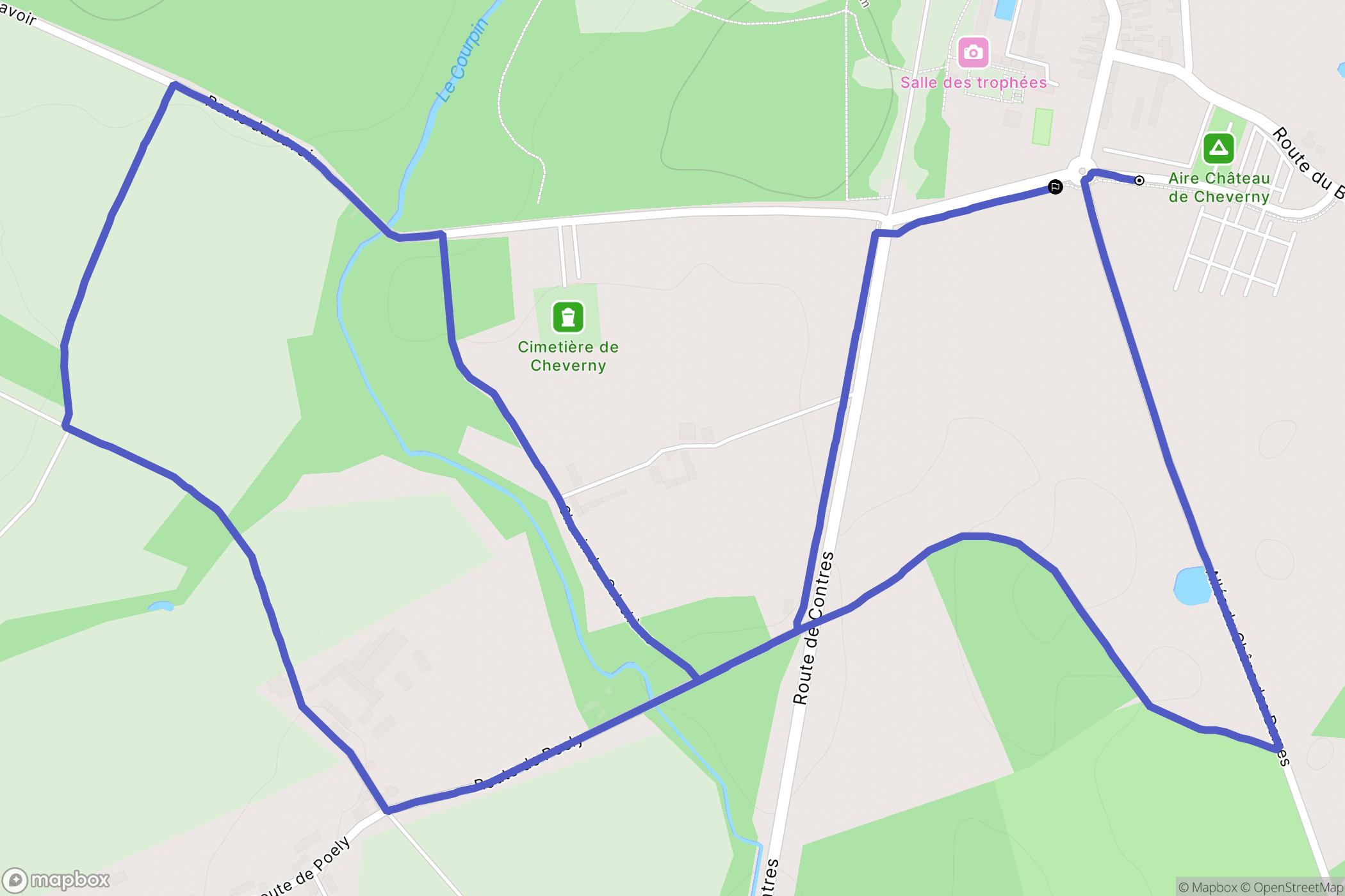 Cheverny : carte du parcours de randonnée - France