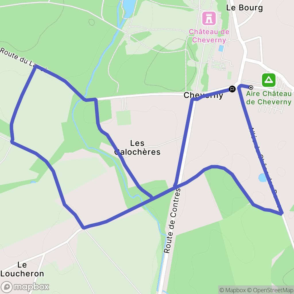 Cheverny : carte du parcours de randonnée - France