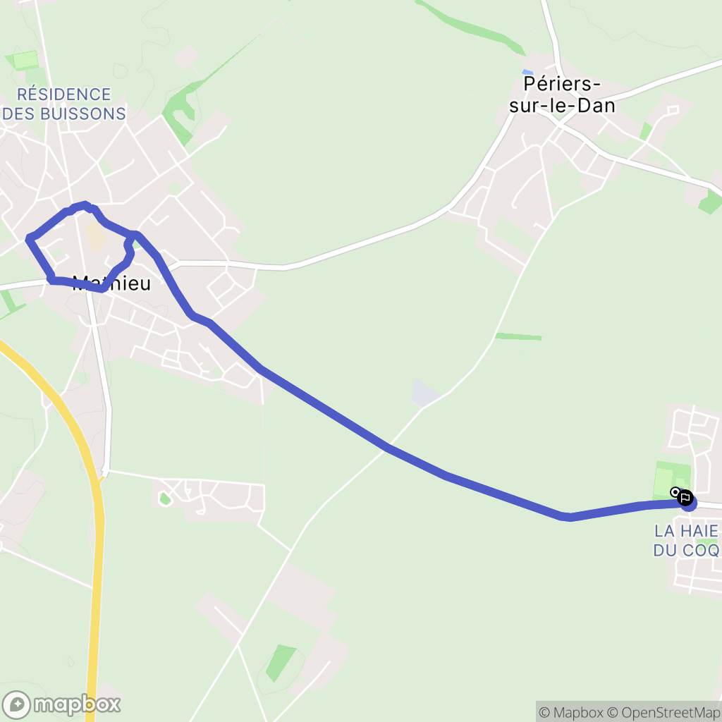 Biéville-Beuville : carte du parcours de randonnée - France