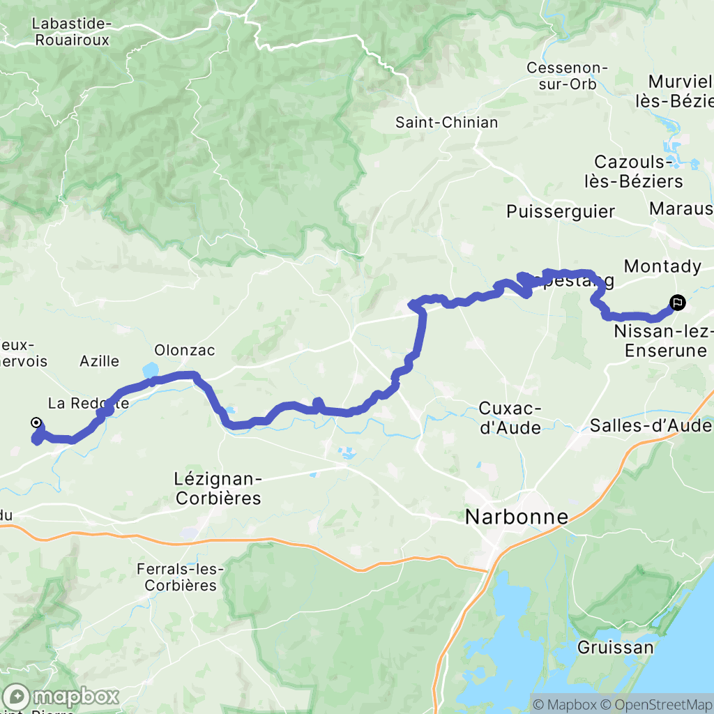 Puichéric : carte du parcours de randonnée - France