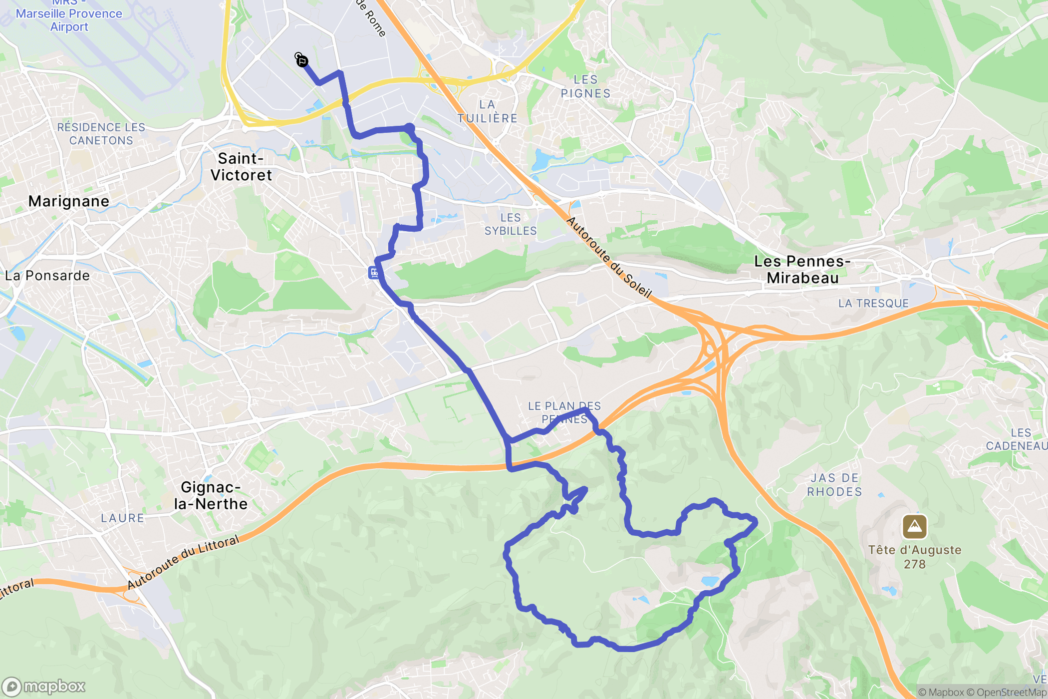 Vitrolles : carte du parcours de randonnée - France