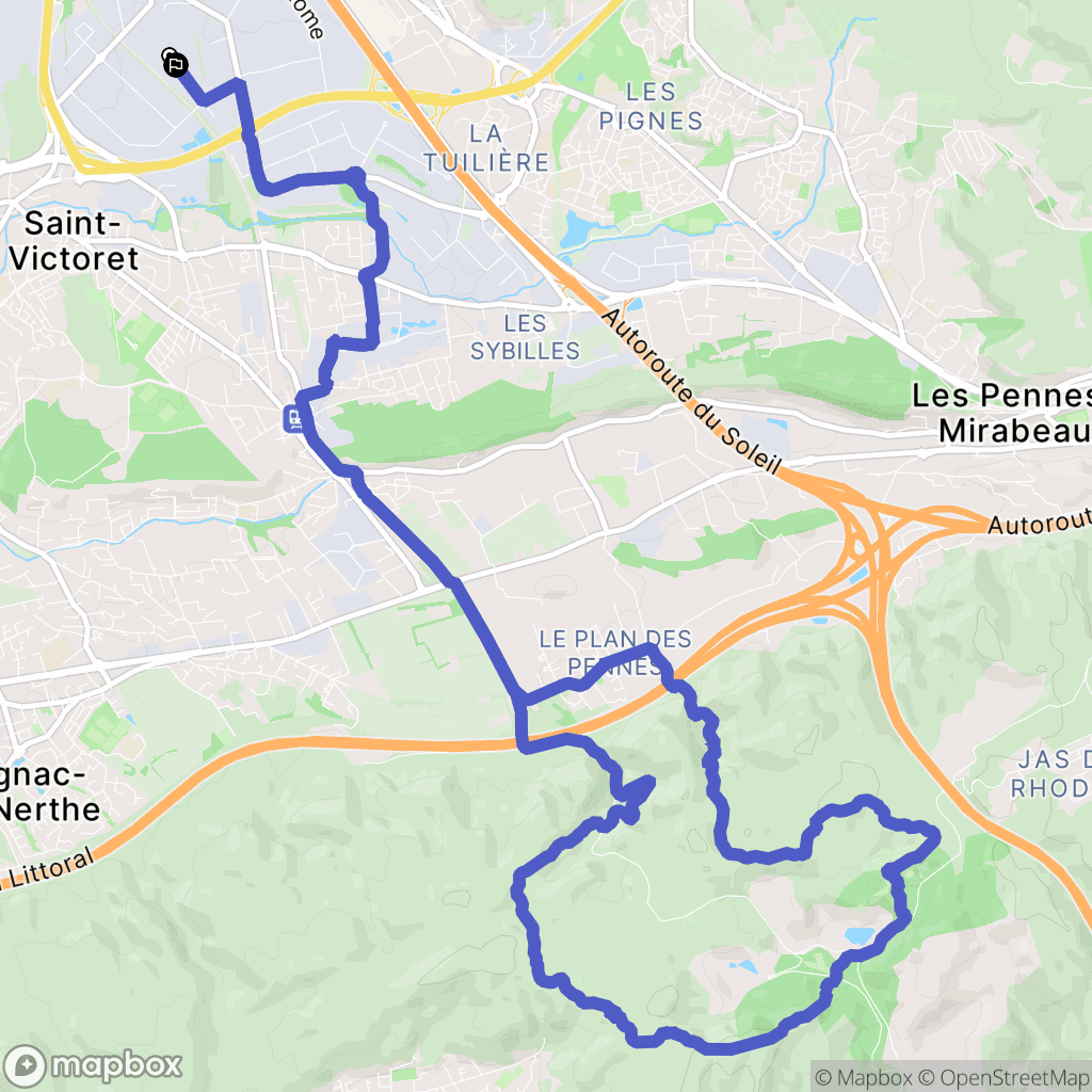 Vitrolles : carte du parcours de randonnée - France