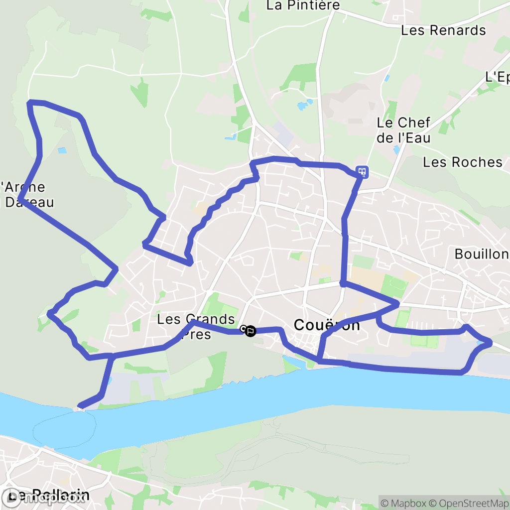 Couëron : carte du parcours de randonnée - France