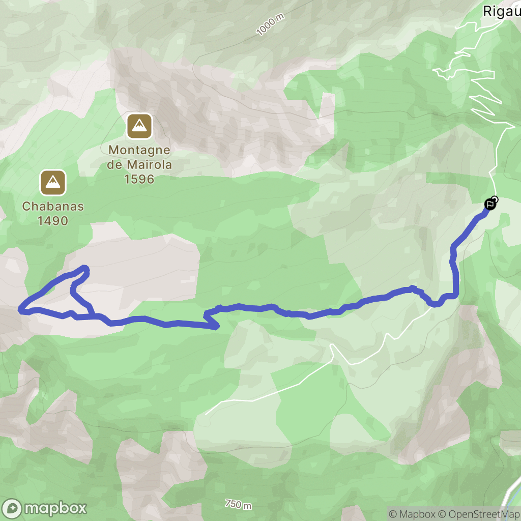 Rigaud : carte du parcours de randonnée - France