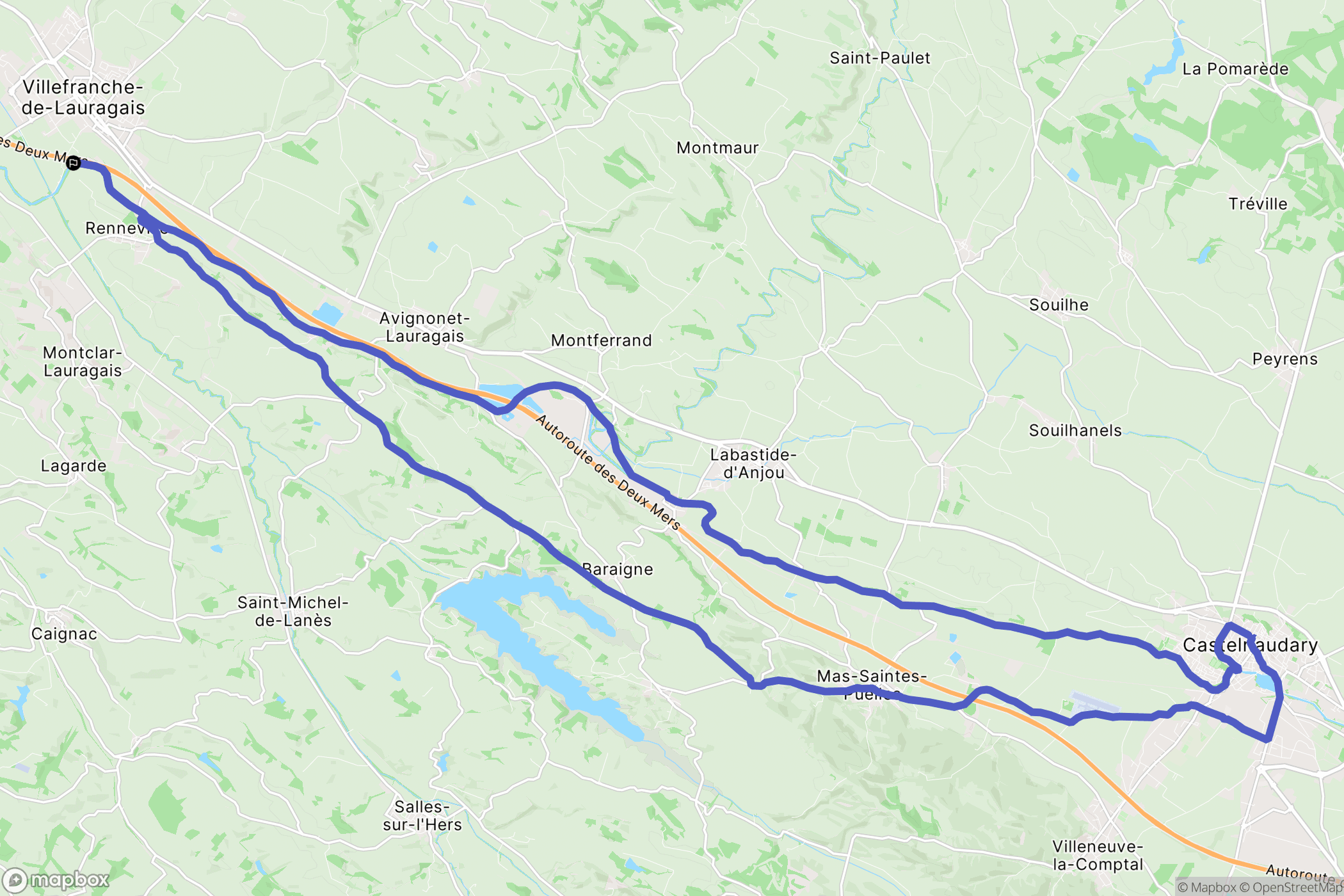 Renneville : carte du parcours de randonnée - France