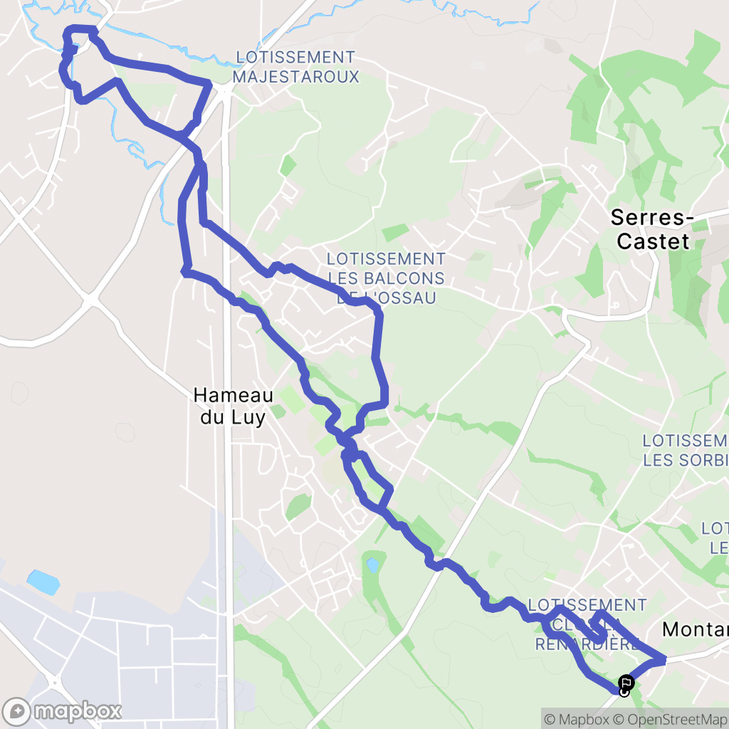Montardon : carte du parcours de randonnée - France