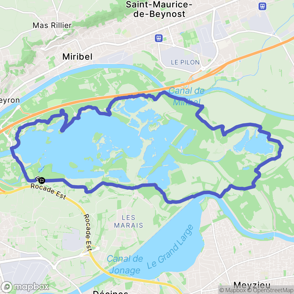 Vaulx-en-Velin : carte du parcours de randonnée - France