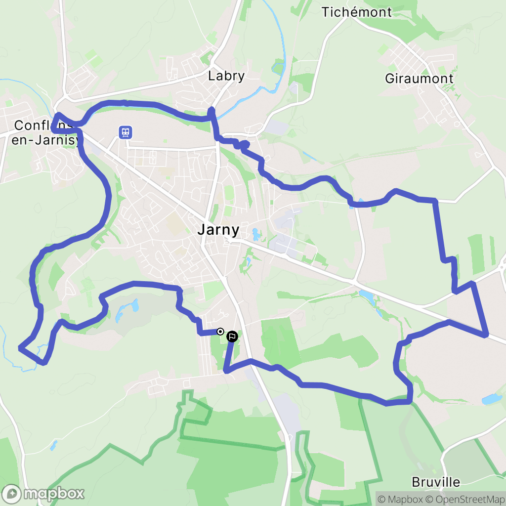 Jarny : carte du parcours de randonnée - France