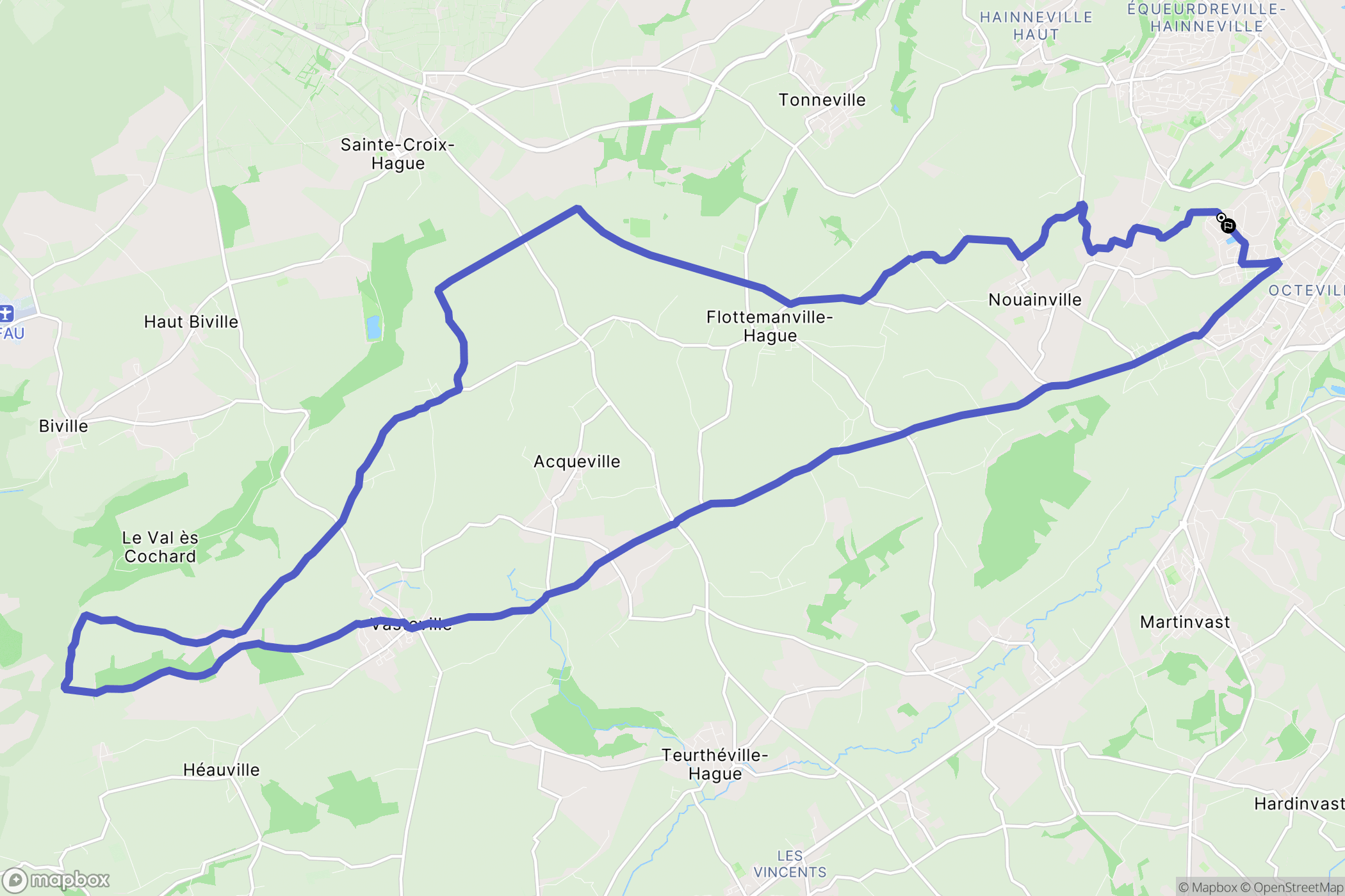 Cherbourg-en-Cotentin : carte du parcours de randonnée - France