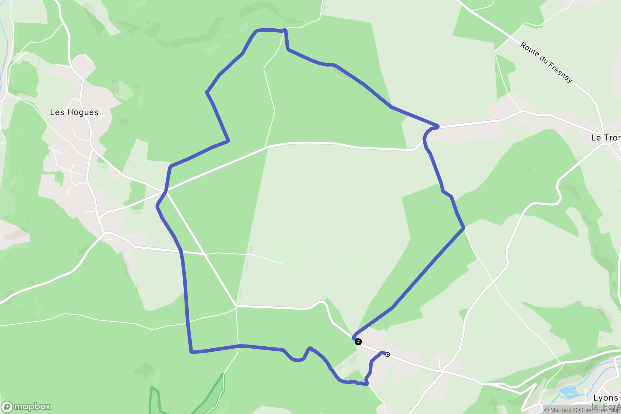 Lyons-la-Forêt : carte du parcours de randonnée - France