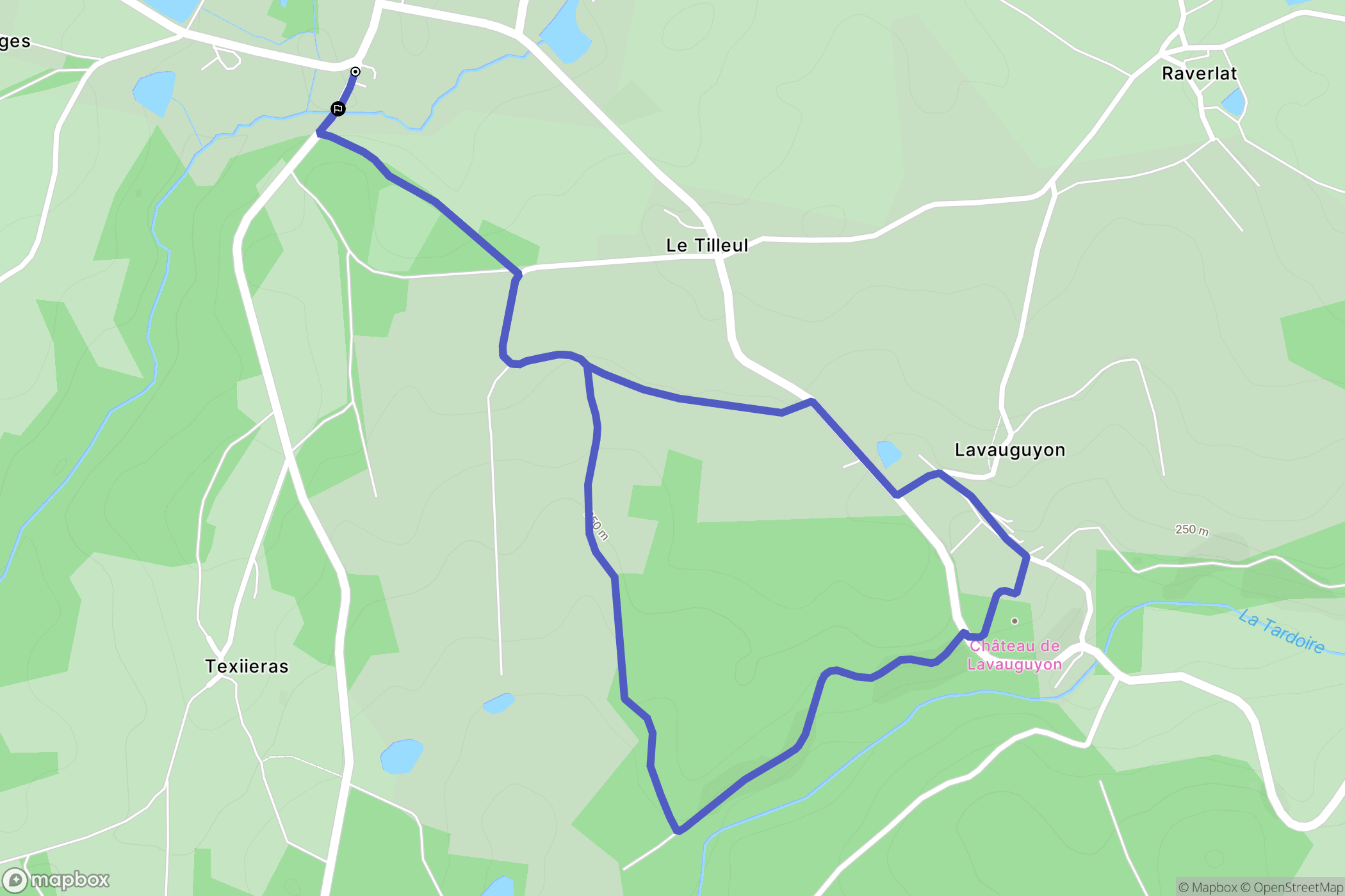 Les Salles-Lavauguyon : carte du parcours de randonnée - France