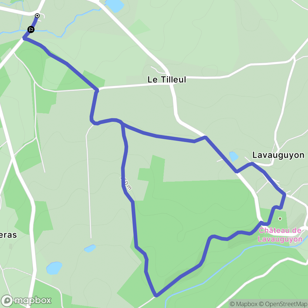 Les Salles-Lavauguyon : carte du parcours de randonnée - France
