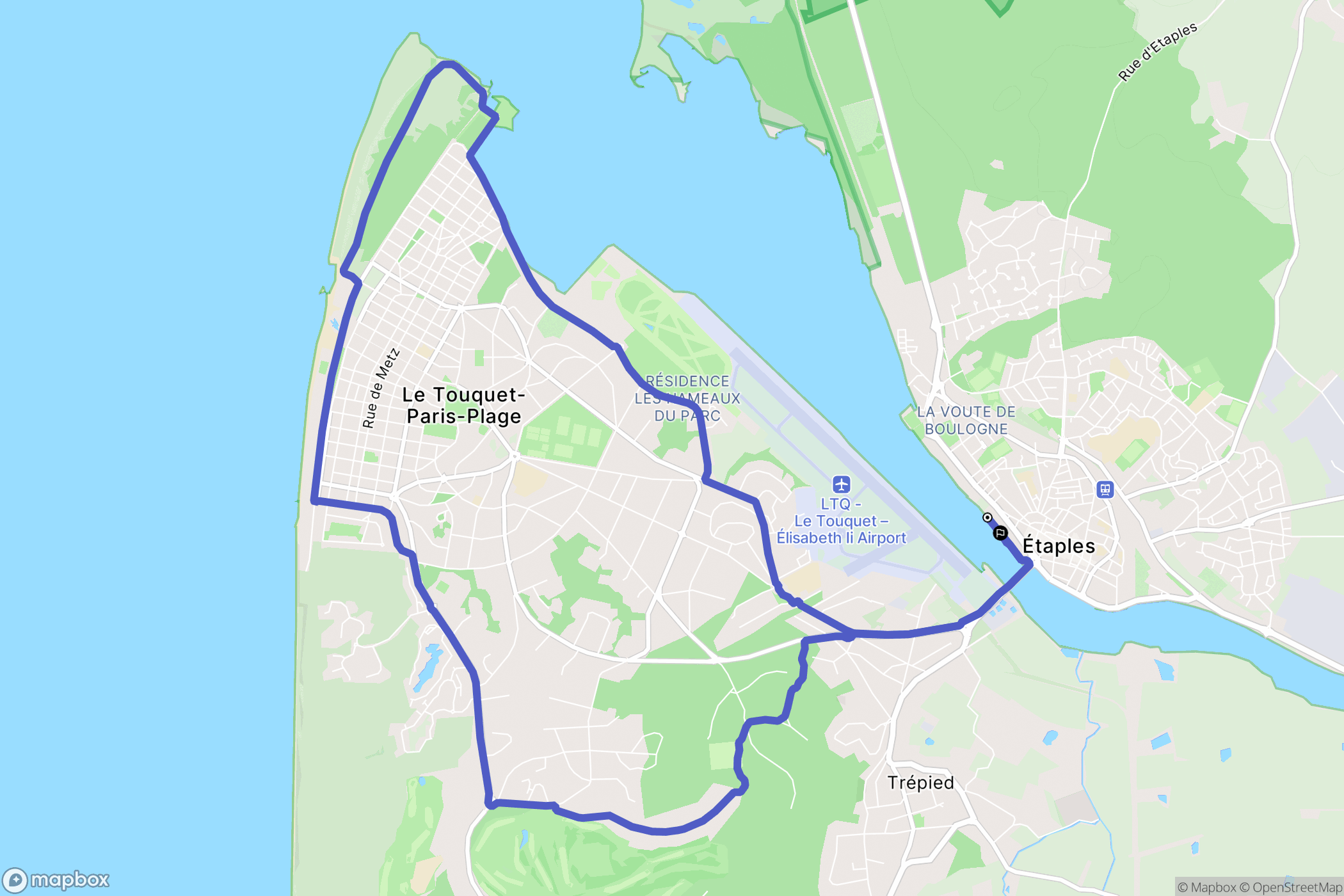 Étaples : carte du parcours de randonnée - France