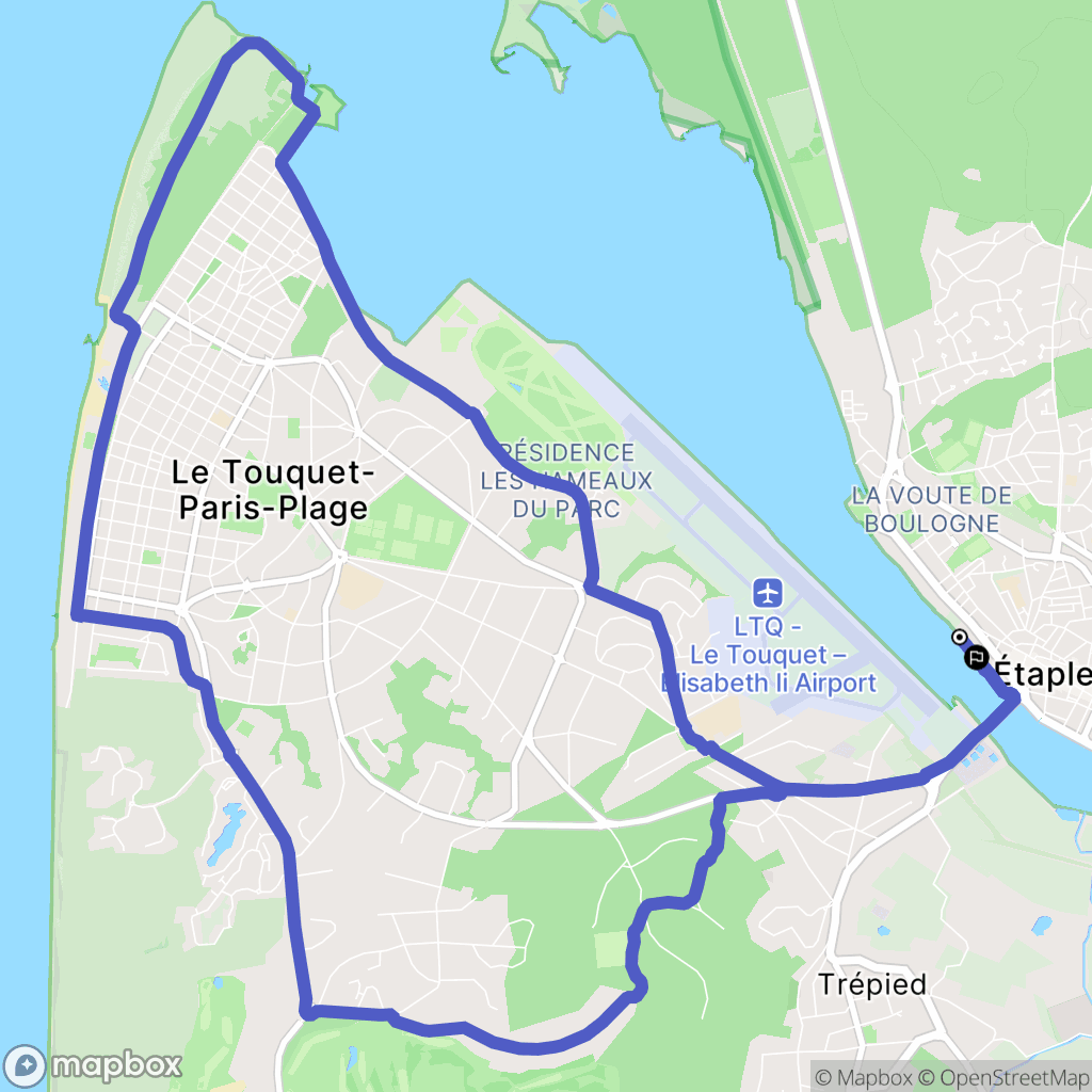 Étaples : carte du parcours de randonnée - France