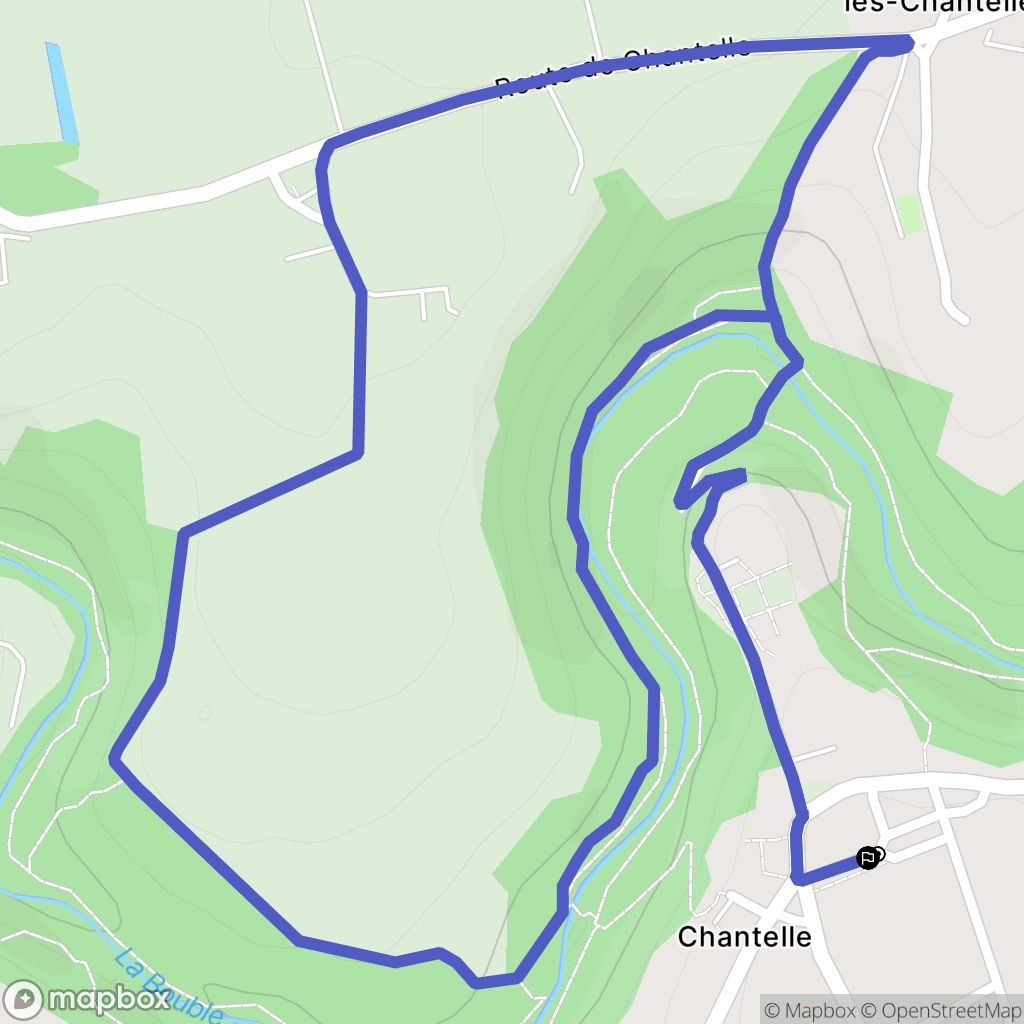 Chantelle : carte du parcours de randonnée - France