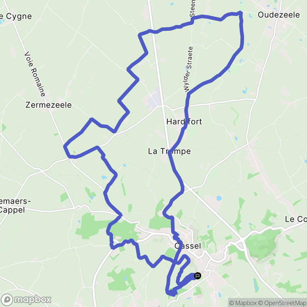 Cassel : carte du parcours de randonnée - France
