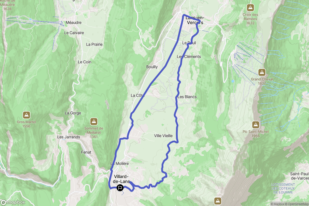 Villard-de-Lans : carte du parcours de randonnée - France