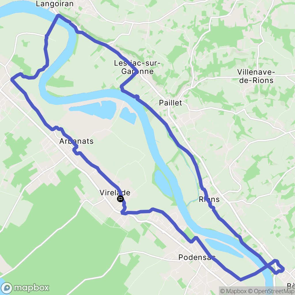 Virelade : carte du parcours de randonnée - France