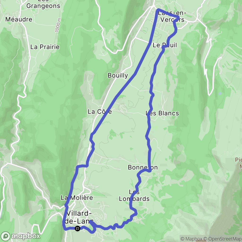 Villard-de-Lans : carte du parcours de randonnée - France