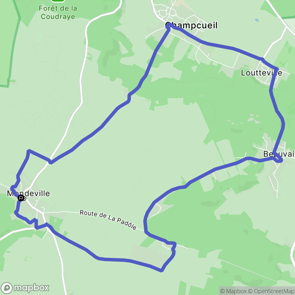 Mondeville : carte du parcours de randonnée - France
