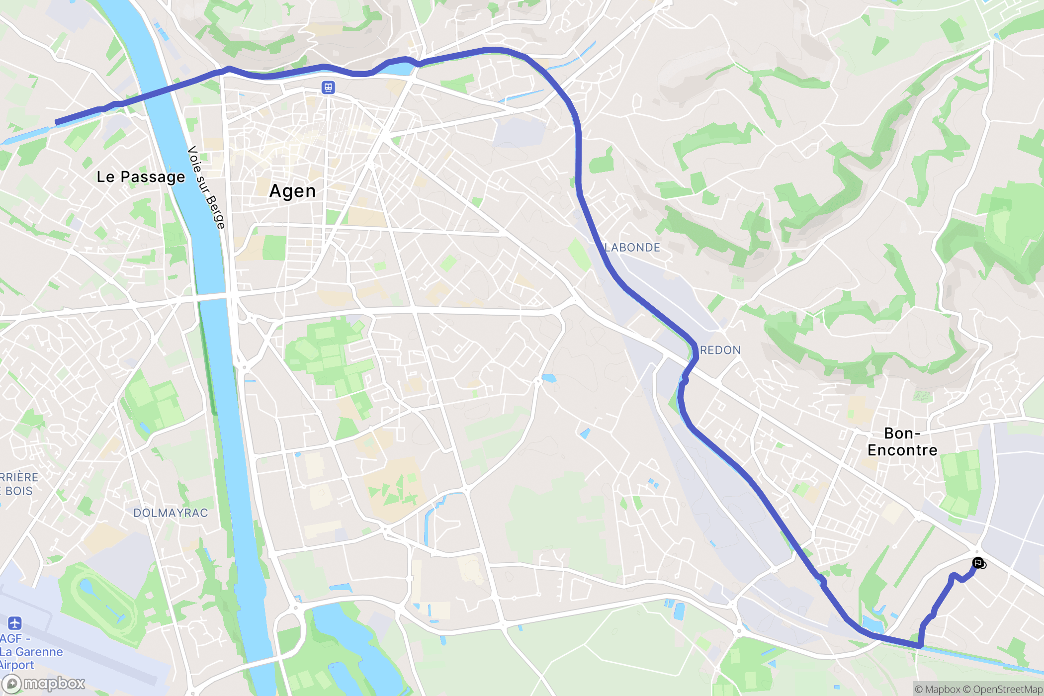 Castelculier : carte du parcours de randonnée - France