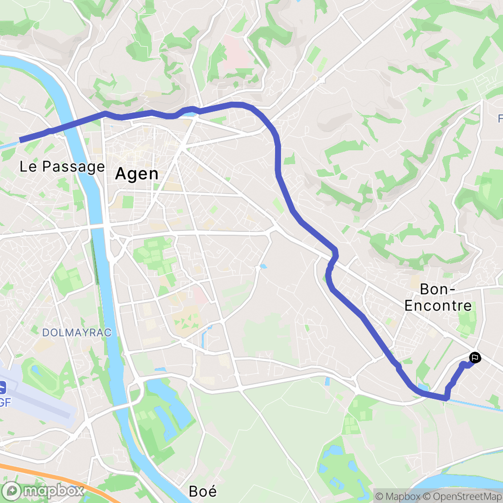 Castelculier : carte du parcours de randonnée - France