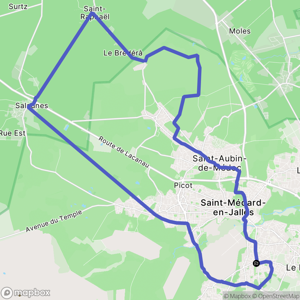 Saint-Médard-en-Jalles : carte du parcours de randonnée - France