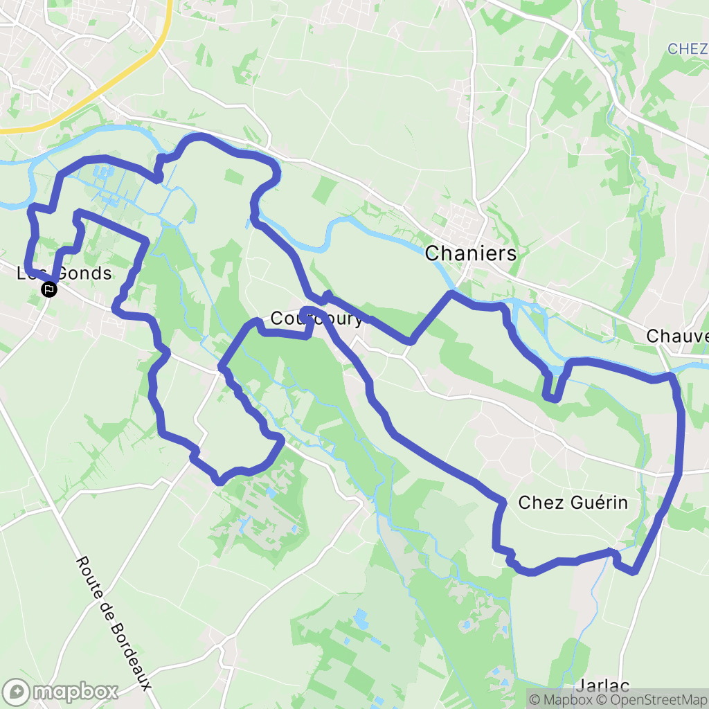 Les Gonds : carte du parcours de randonnée - France