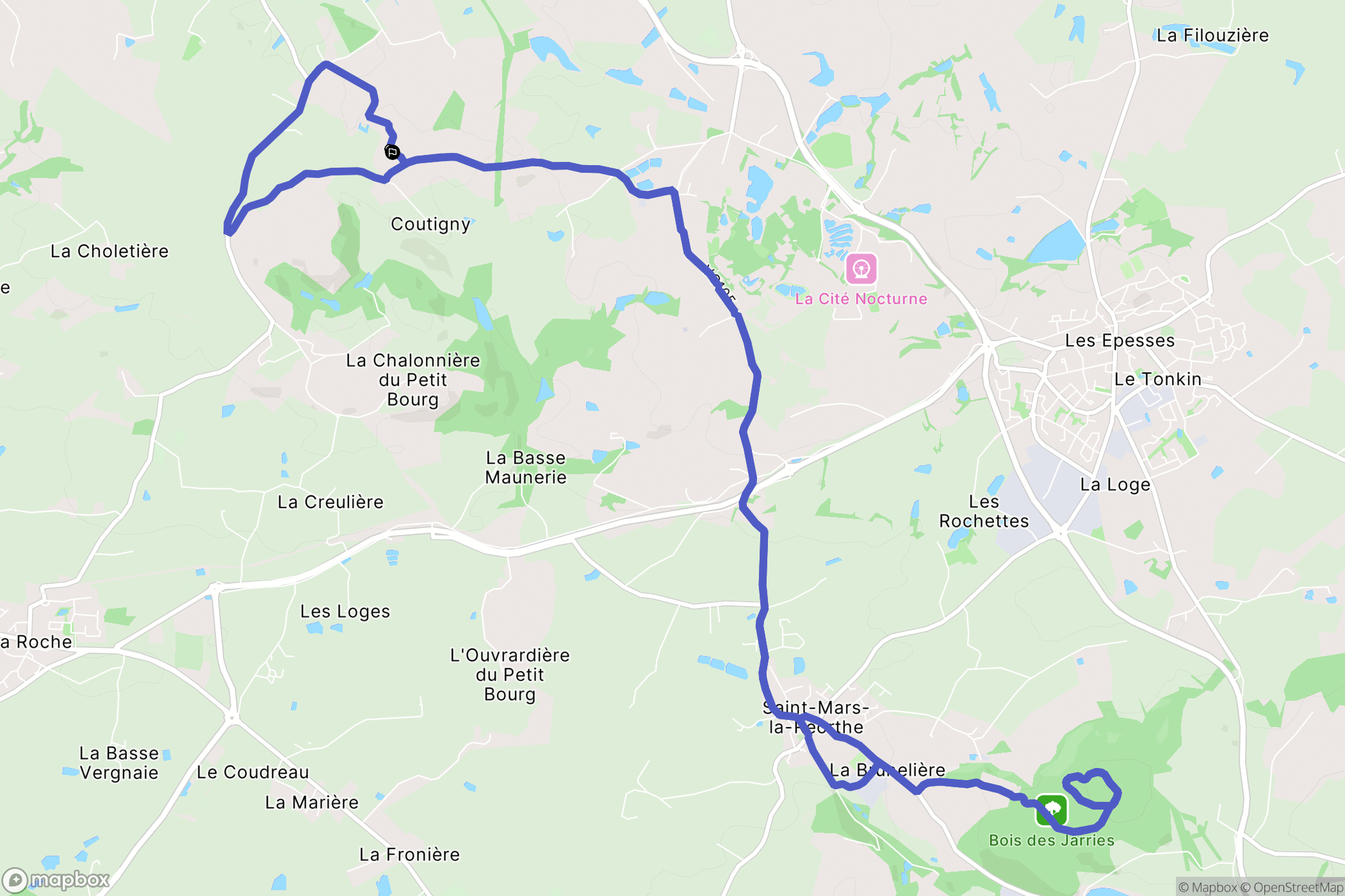 Les Herbiers : carte du parcours de randonnée - France