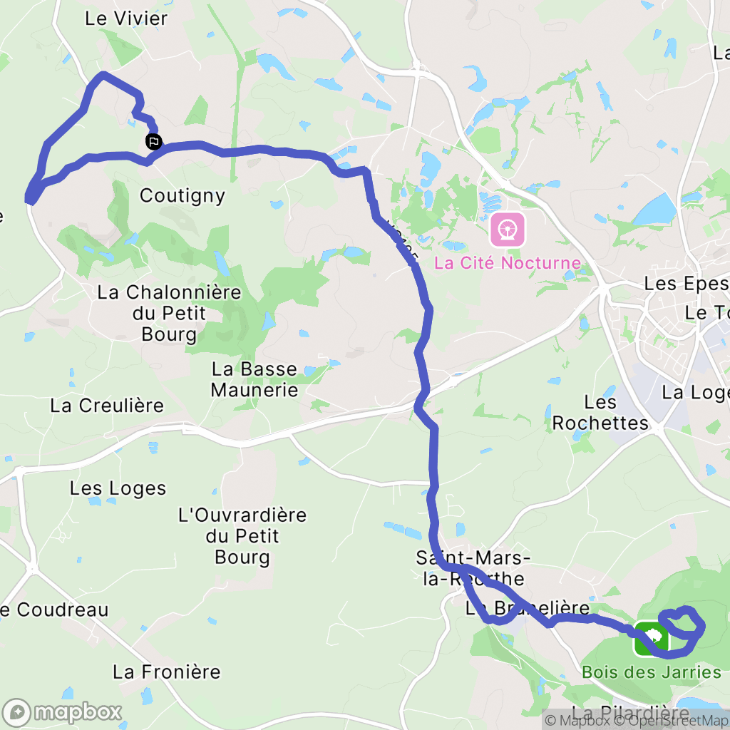 Les Herbiers : carte du parcours de randonnée - France