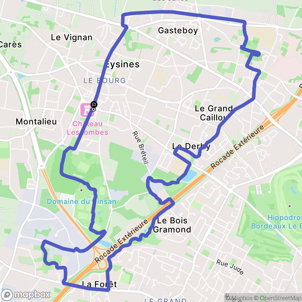 Eysines : carte du parcours de randonnée - France