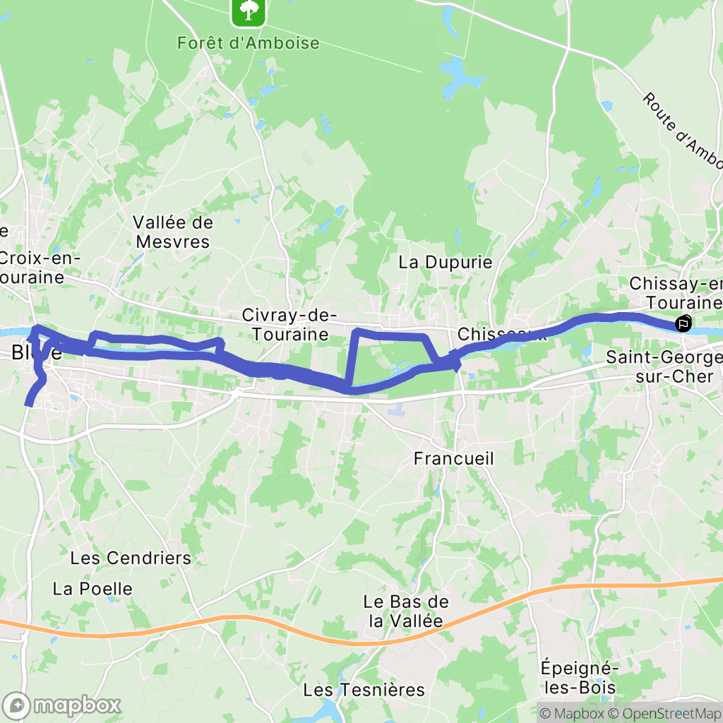 Chissay-en-Touraine : carte du parcours de randonnée - France