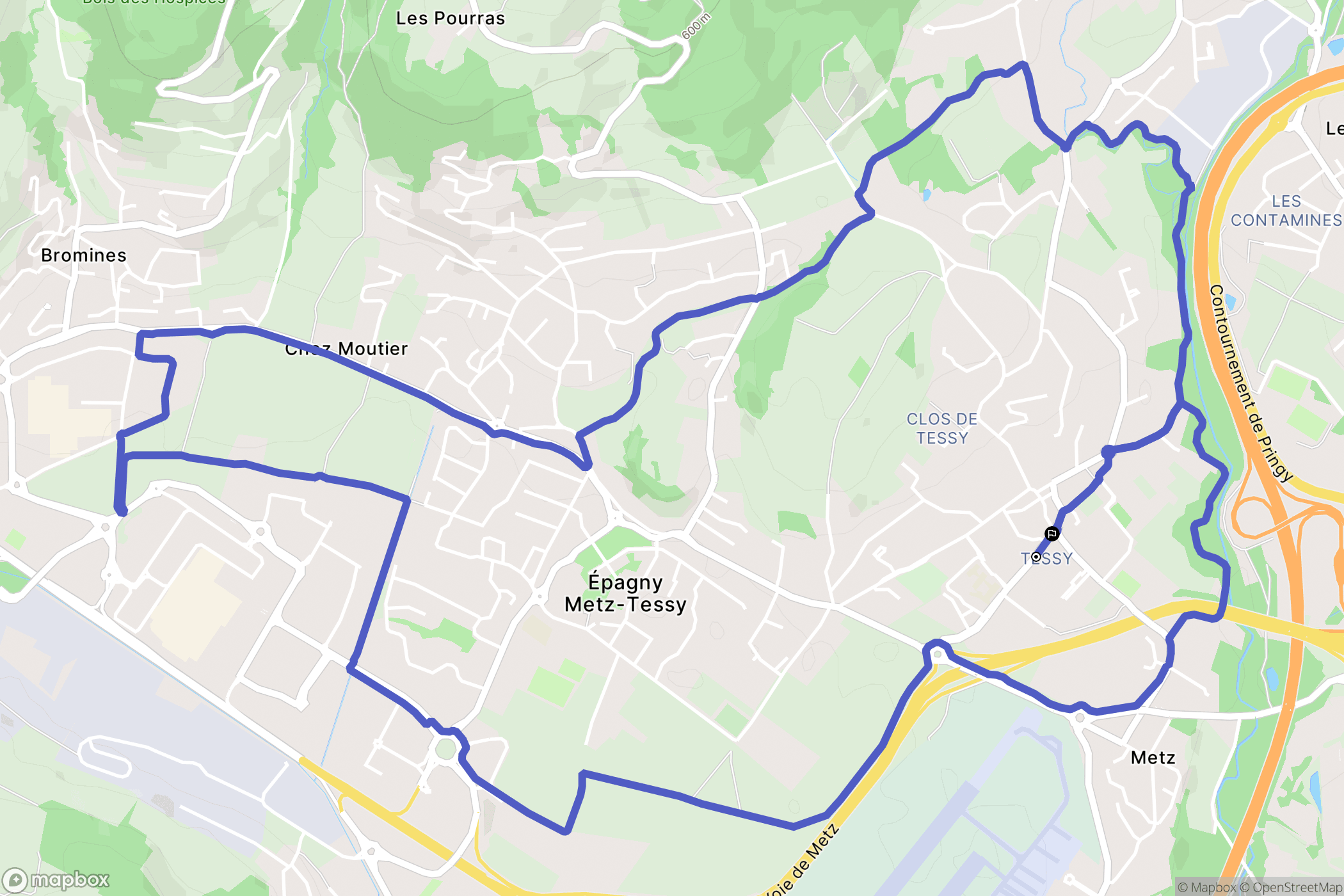 Epagny Metz-Tessy : carte du parcours de randonnée - France
