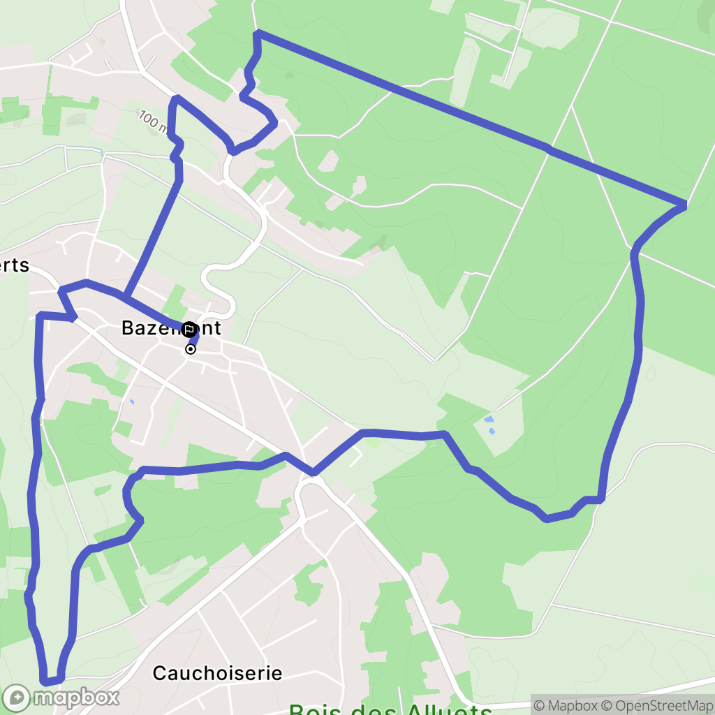 Bazemont : carte du parcours de randonnée - France