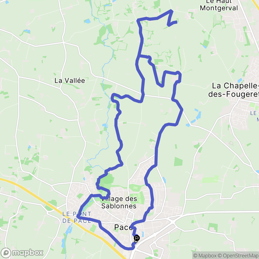 Pacé : carte du parcours de randonnée - France